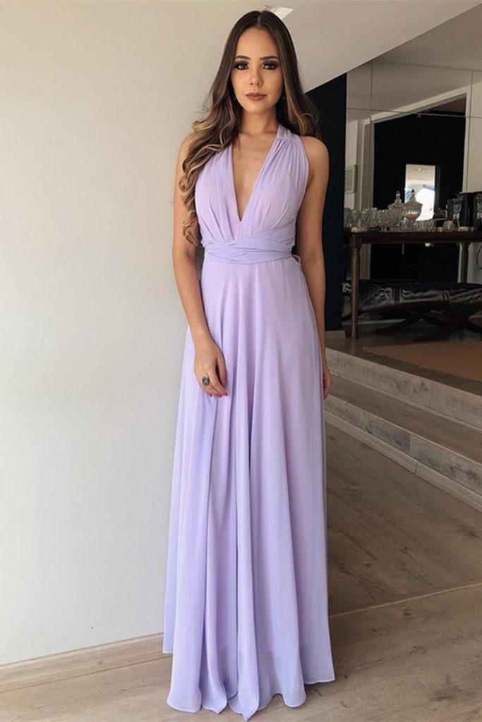 Eip Collection is sure to lighten up the venue with its bright lavender shade and deep v neckline
